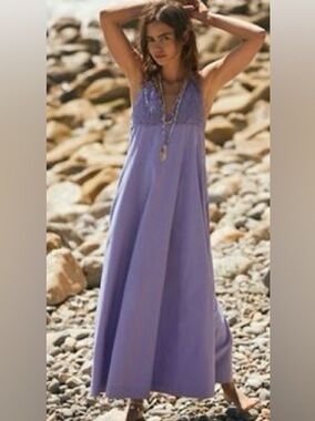 Free People Crochet Lovey Maxi Dress, NWT